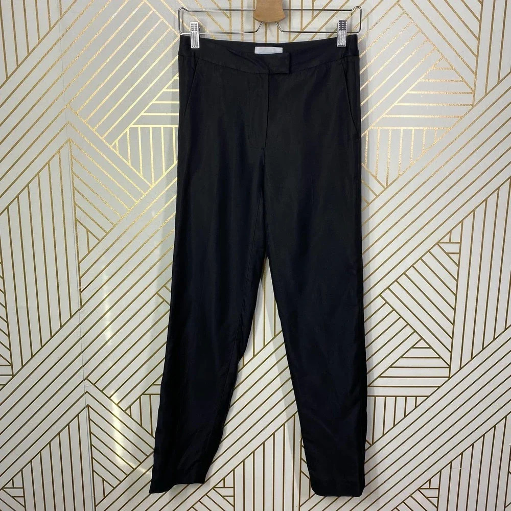 3.1‎ Phillip Lim Tuxedo Pants Straight Leg Inset Side Stripe Black Size US 00